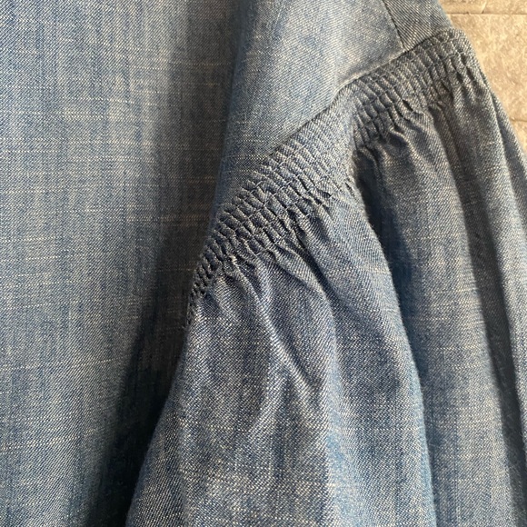 Sonoma Chambray Blue Button-Up Blouse - Picture 3 of 6